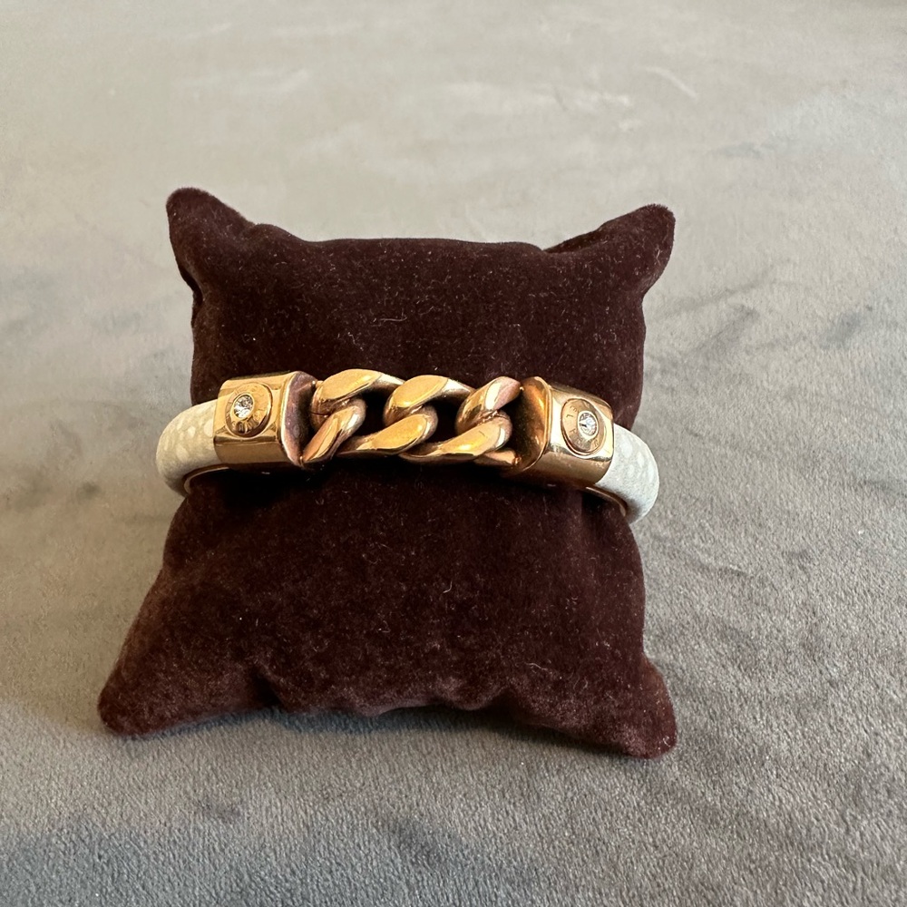 Henri Bendel Rose Gold and White Cuff Bracelet